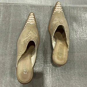 [40/US9]Lavorazione artigiana Pointed Toe Western Slip On Mules-Made in  Italy